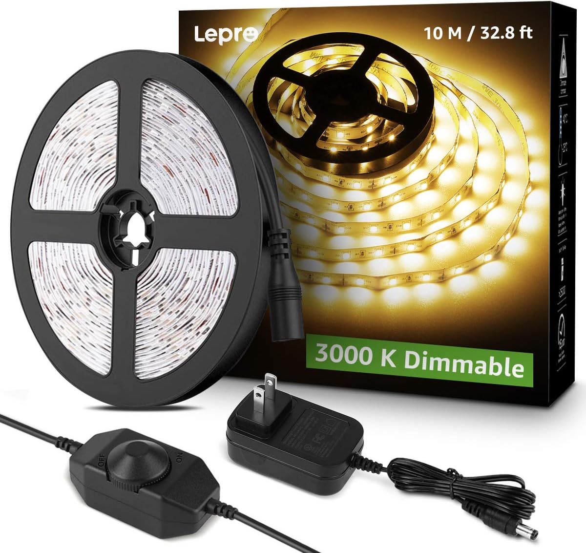 Lepro LED Strip Light (Dimmable, Warm White)