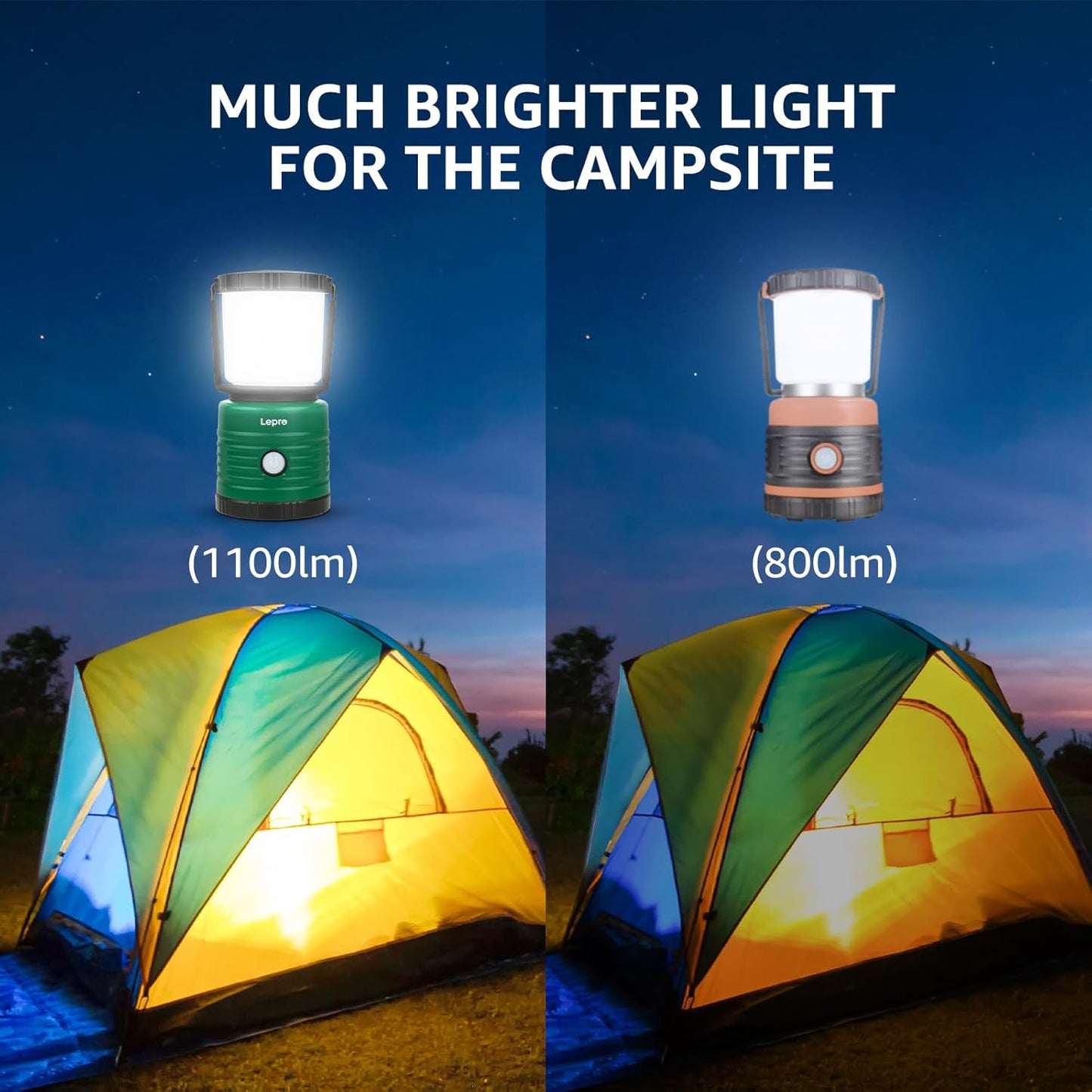 Lepro Battery Powered Camping Lantern (1500LM, Waterproof)