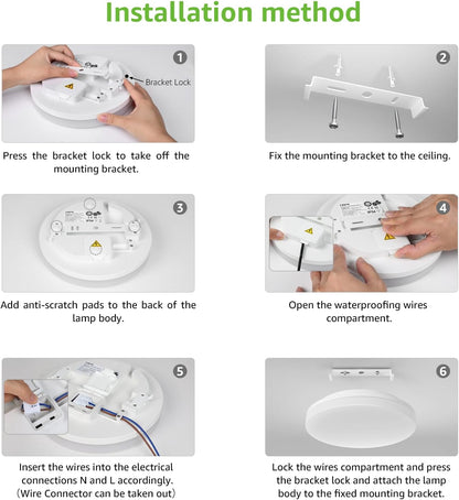 LE Flush Mount LED Ceiling Light for Bathroom
