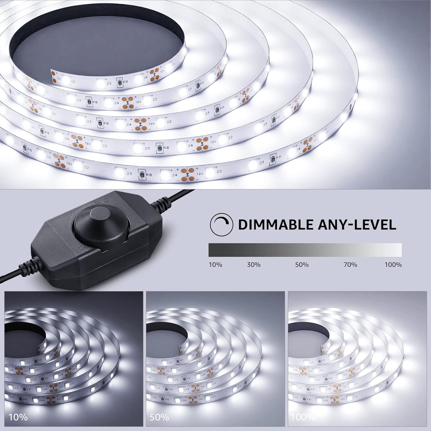 Lepro LED Strip Light (Dimmable, Daylight White)