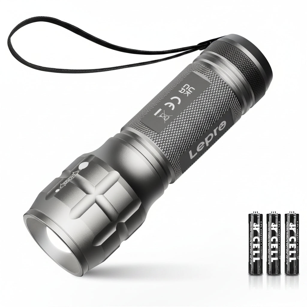 Lighting EVER LED Flashlights High Lumens, Small Flashlight, Zoomable, Waterproof, Adjustable Brightness Flash Light for Outdoor, Emergency, Camping
