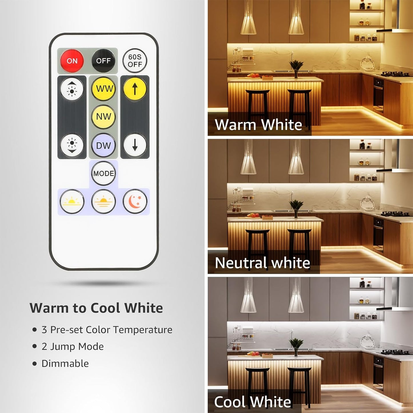 Lepro Tunable White LED Strip Lights (16.4ft, Dimmable)