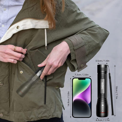 Lepro LED Tactical Flashlight (AA Battery)