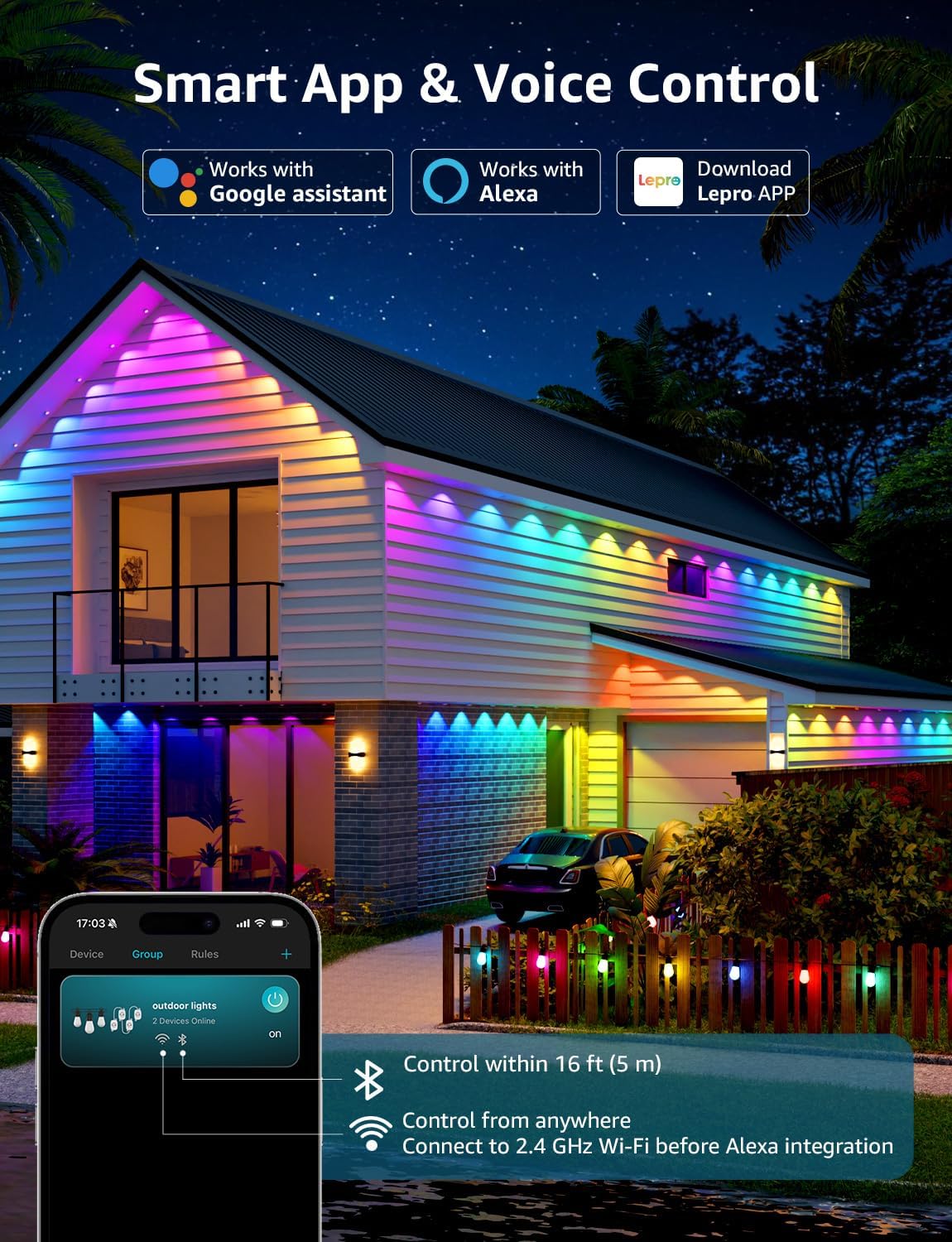 Lepro EE1 AI-Powered Permanent Outdoor Lights