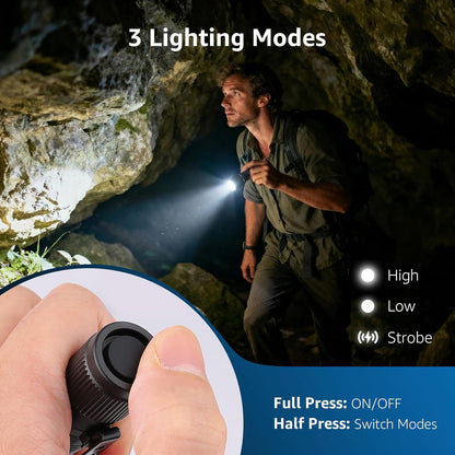 Lepro LED Mini Flashlight High Lumens with Clip, Waterproof, Energy Saving, Portable for Outdoor, Emergency, AA Batteries Included, Tactical & Camping Accessories
