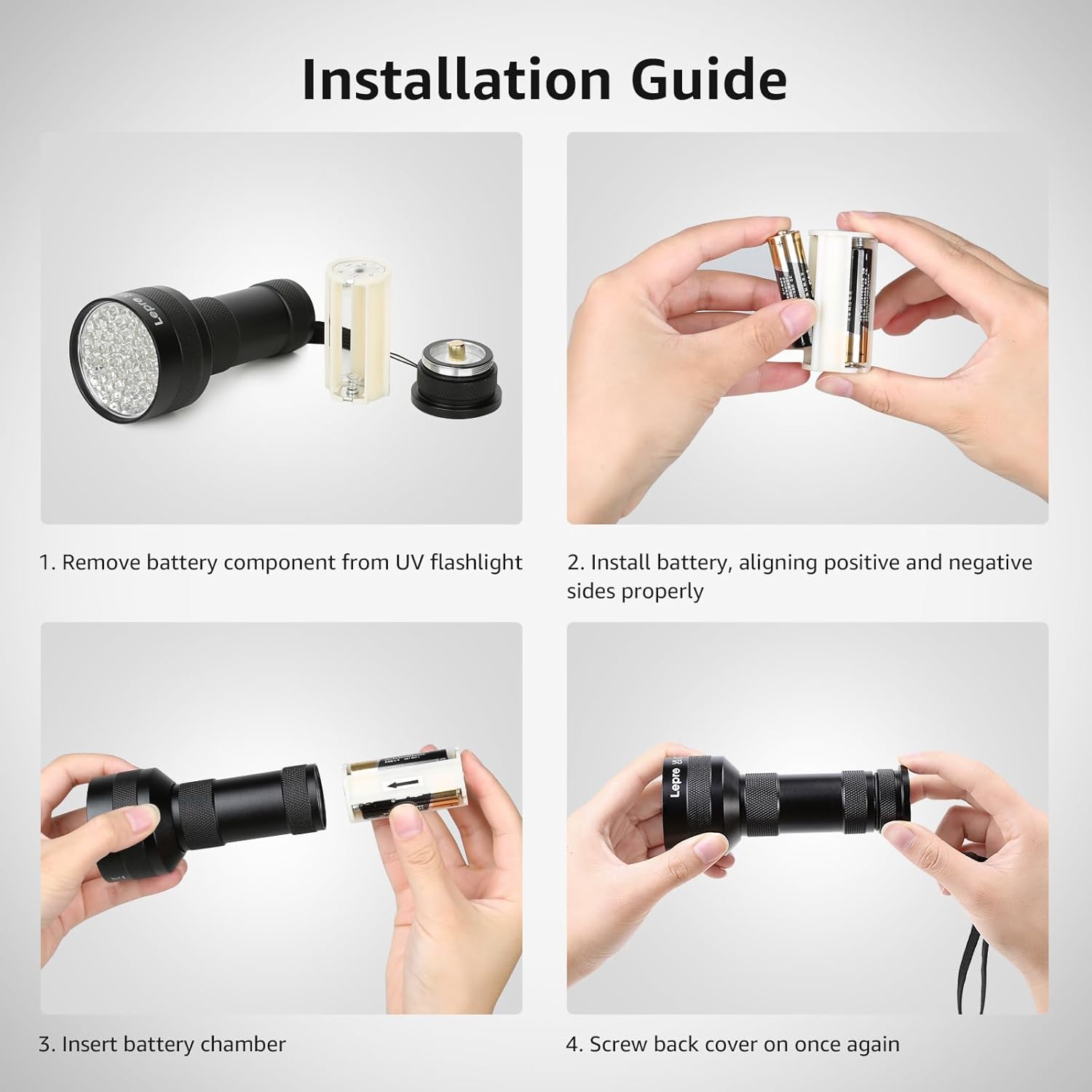 handheld black light flashlight Lepro 51 LED UV Black Light Flashlight