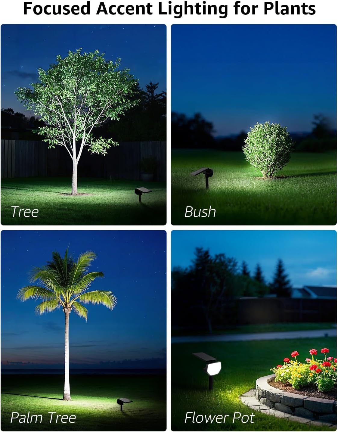 Lepro Solar Decorative Spot Lights, Cool White Modern Accent Lights for Garden & Landscape