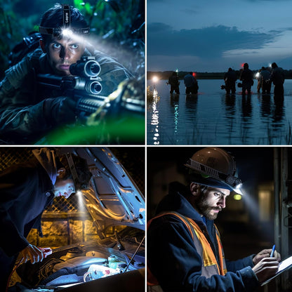 Lepro Headlamp Rechargeable - 1000 Lumen Powerful Detachable Headlamp with Bright 500FT Flashlight Beam