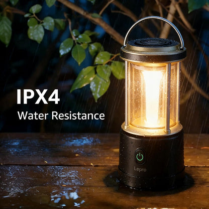 Lepro 1100LM Battery Powered LED Camping Lantern, Waterproof Tent Light with 5 Light Modes, Camping Essentials, Portable Lantern for Camping