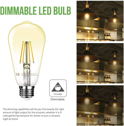 LE ST64 E26 Vintage Edison LED Bulbs