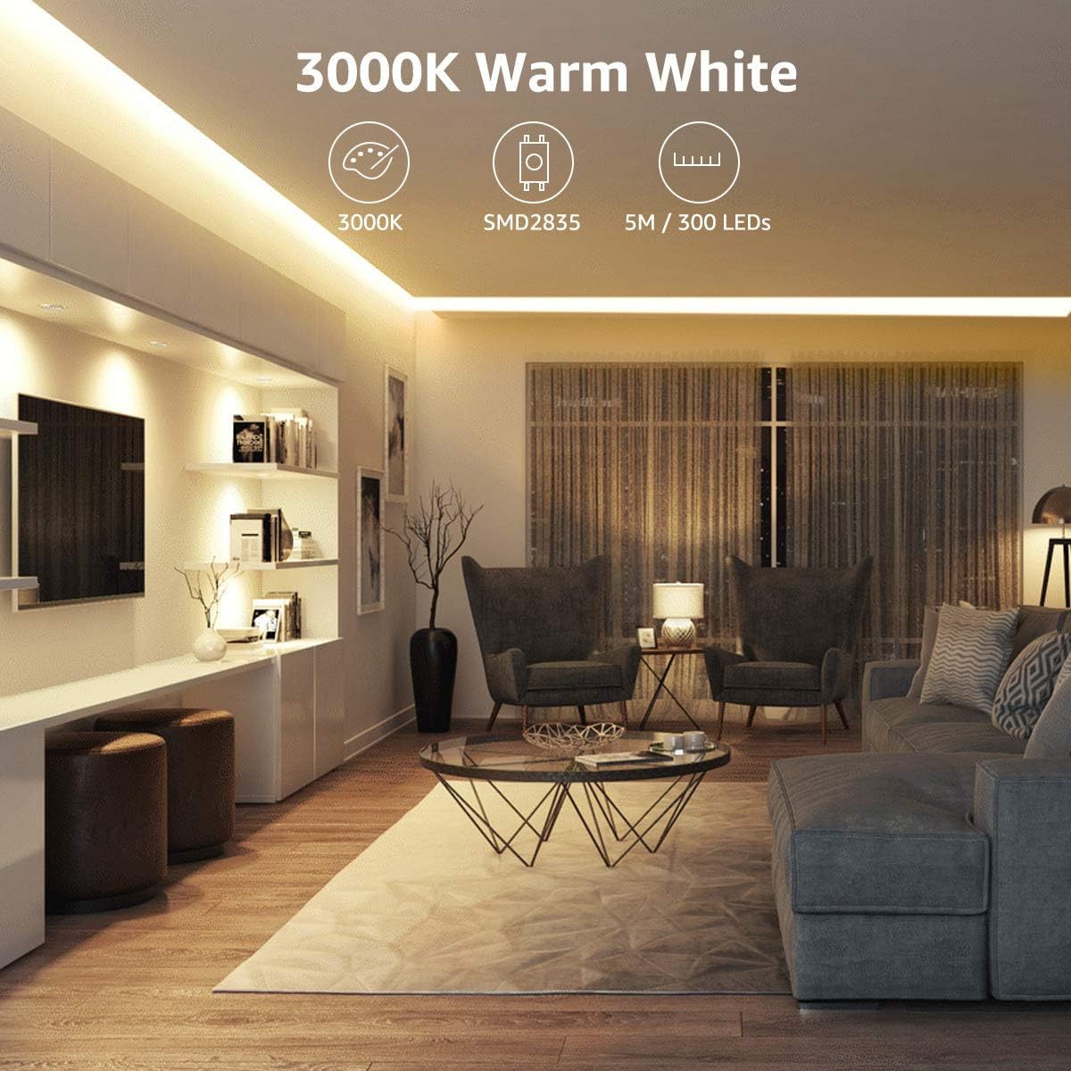 Lepro LED Strip Light (Dimmable, Warm White)