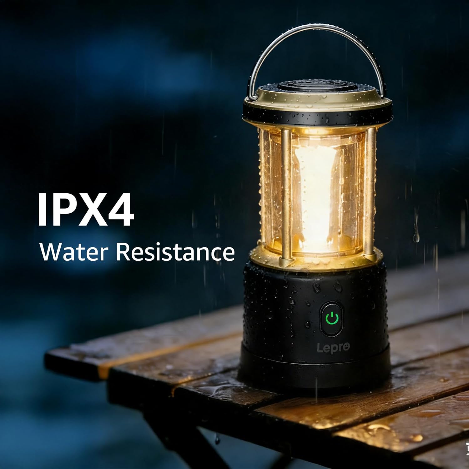 Lepro 2000LM LED Camping Lantern Rechargeable, Waterproof Tent Light with 5 Light Modes, Camping Essentials, Portable Lantern for Camping, Emergency Light, Power Outage, USB Cable Included