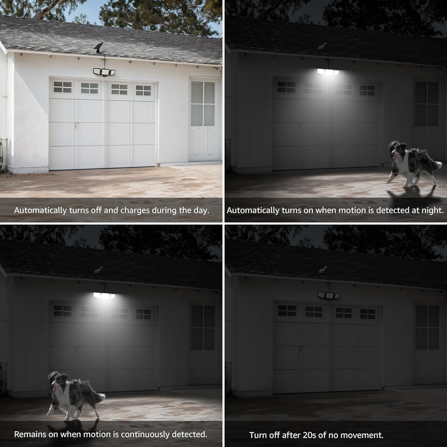 Lepro Solar Motion Sensor Flood Lights with Separate Solar Panel - 1000LM