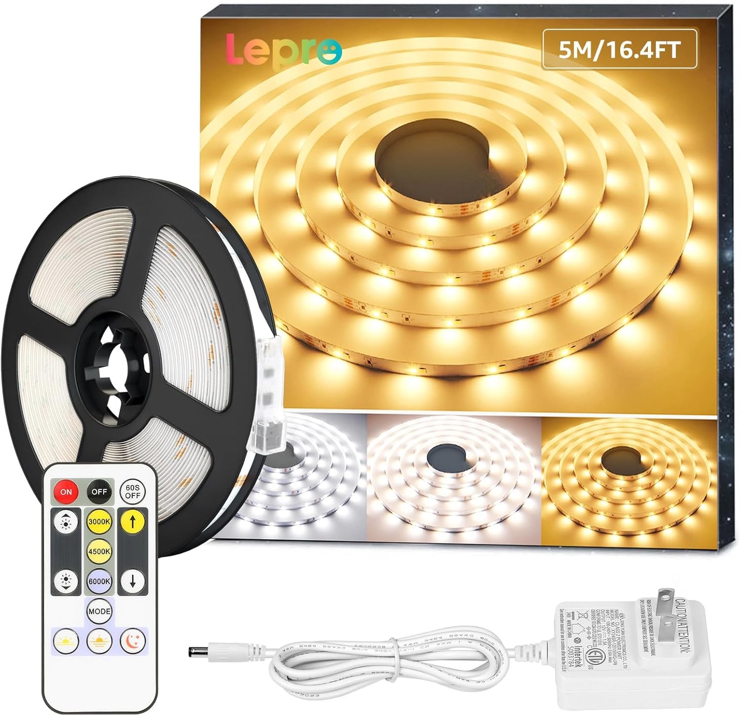 Lepro Tunable White LED Strip Lights (16.4ft, Dimmable)