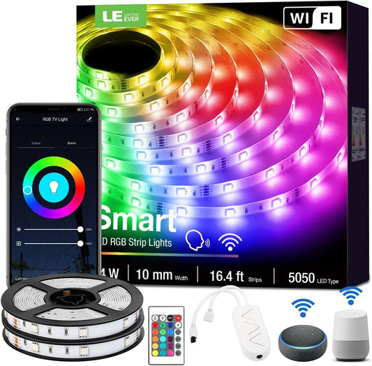 Lepro RGB Smart LED Strip Lights with App & Remote Controlled 32.8ft
