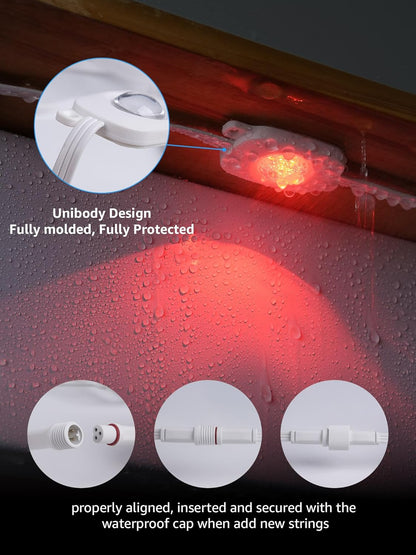 Lepro EE1 Permanent Lights Accessories Only – 25 ft EE1 Permanent Outdoor Lights Single Strand Without Adapter and in-line Controller