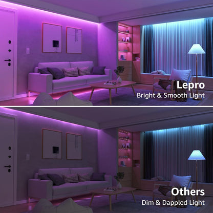 Lepro RGB LED Strip Lights with Remote and Power Adapter (16.4ft )