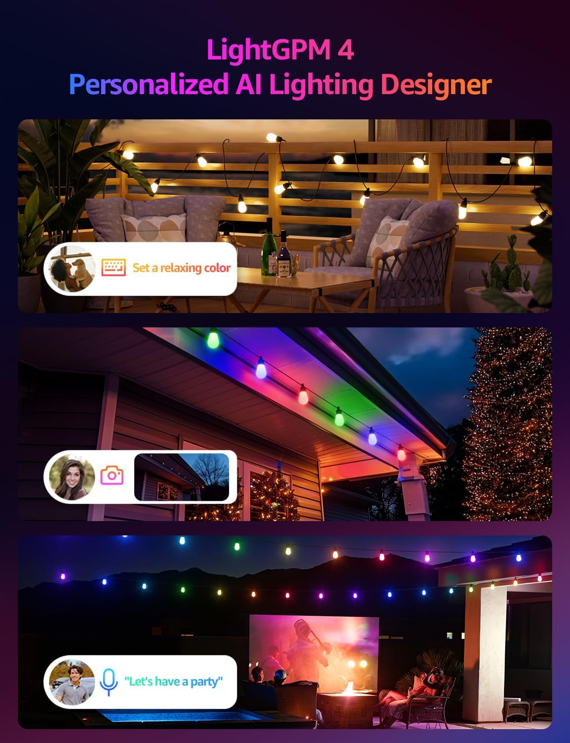 Lepro ZB1 AI-Powered Smart Outdoor String Lights
