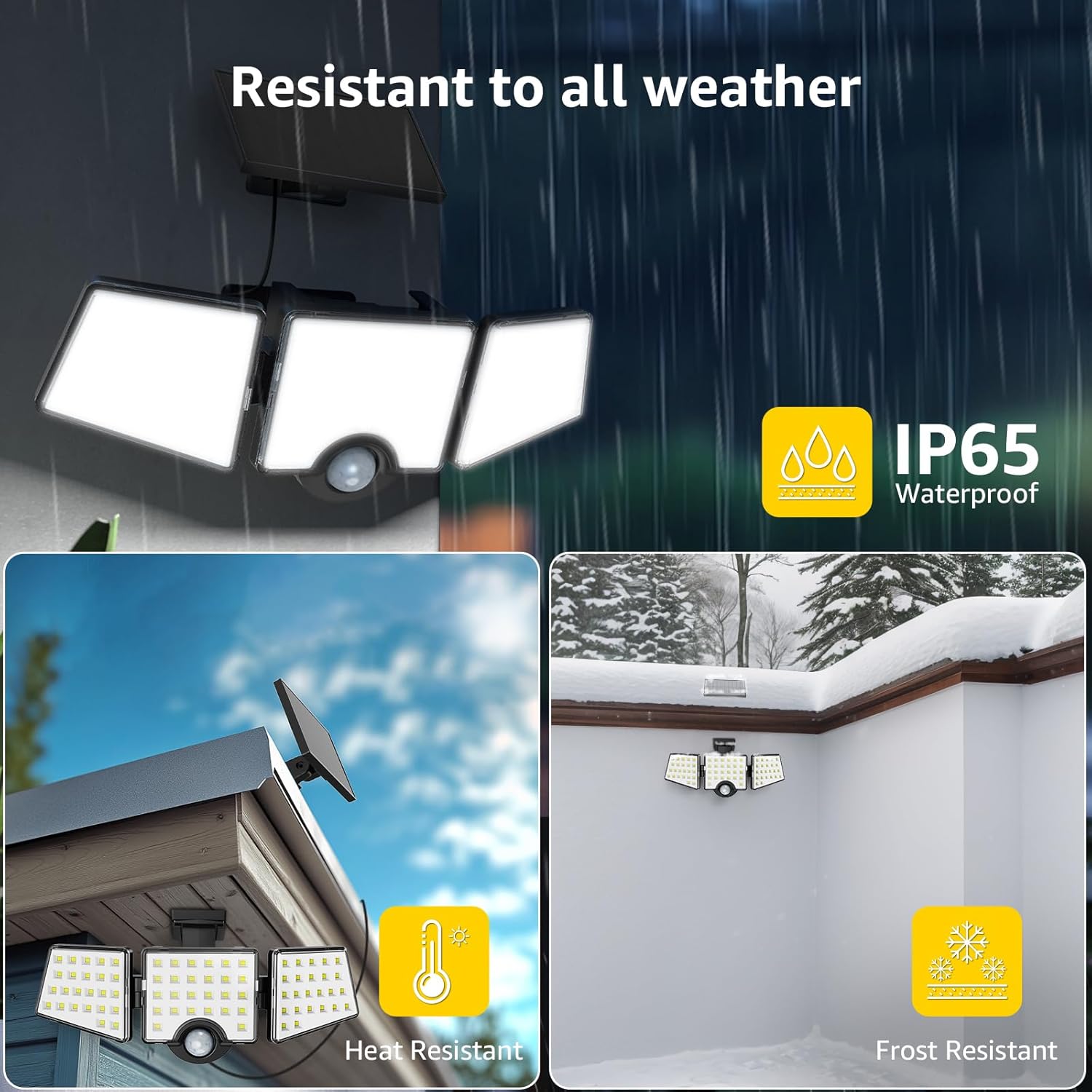 Lepro Solar Motion Sensor Flood Lights with Separate Solar Panel - 1000LM