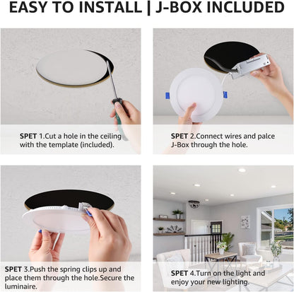 Lepro 6 Pack LED Recessed Lighting Daylight White