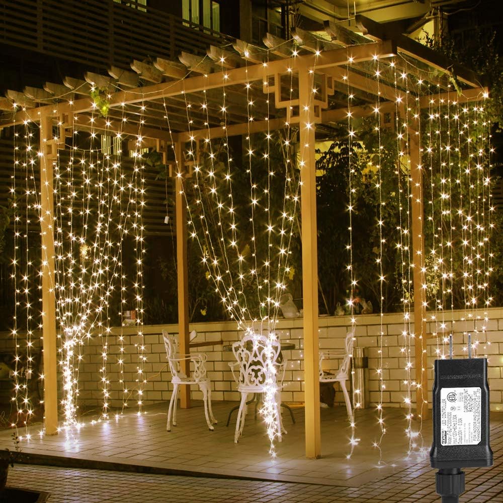 Lepro Fairy Curtain Lights (Warm White, 20ft x 10ft, for Cozy Bedroom & Wedding)