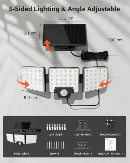 Lepro Solar Motion Sensor Security Lights (2 Packs)