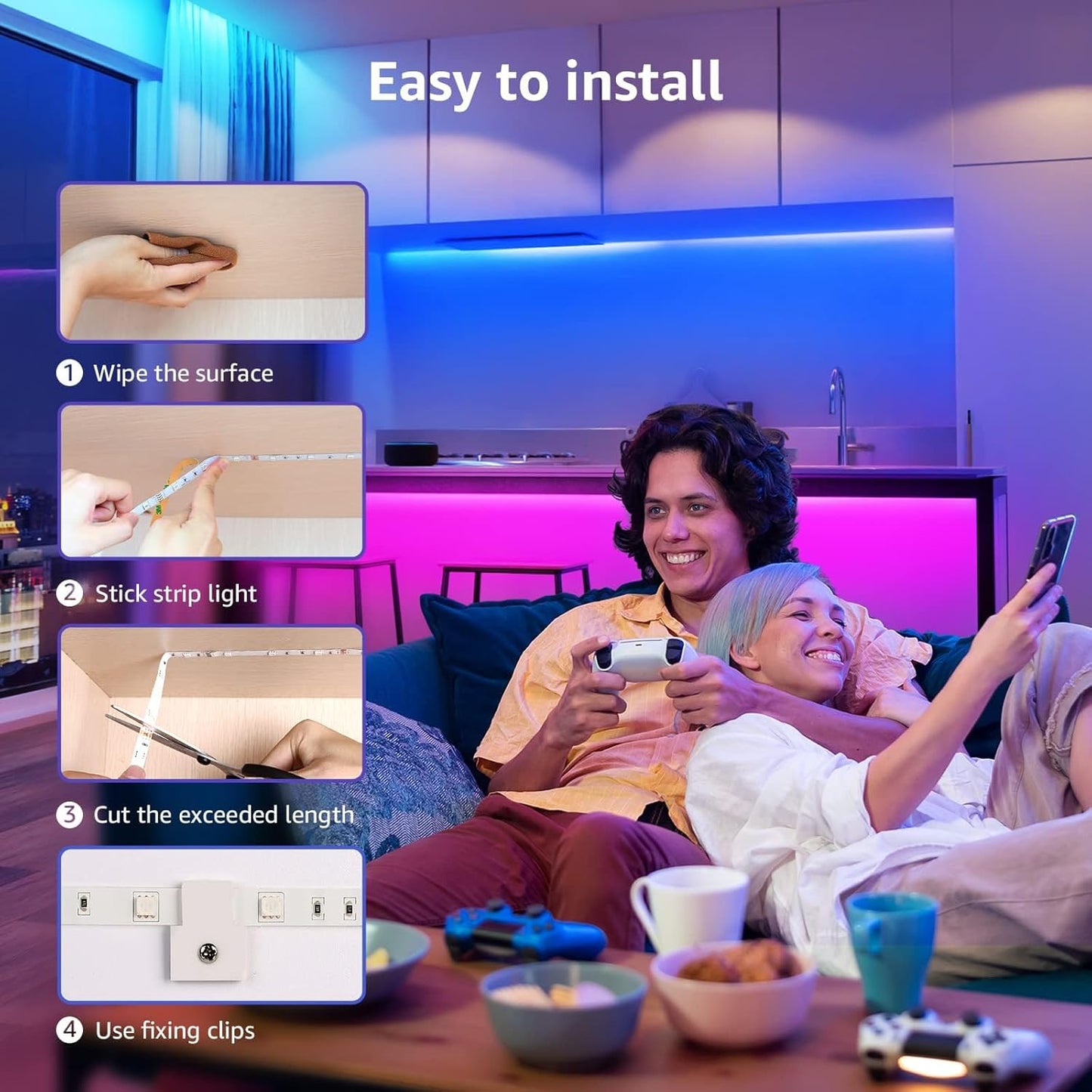 Lepro Flexible RGB LED Strip Lights (32.8ft)