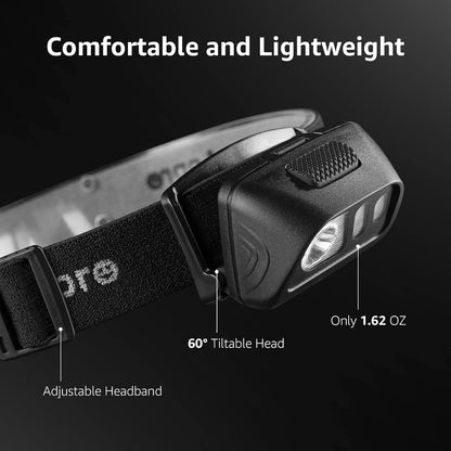 Lepro Battery Powered LED Headlamp Flashlights (2-Pack, Adjustable,Lightweight,Waterproof)