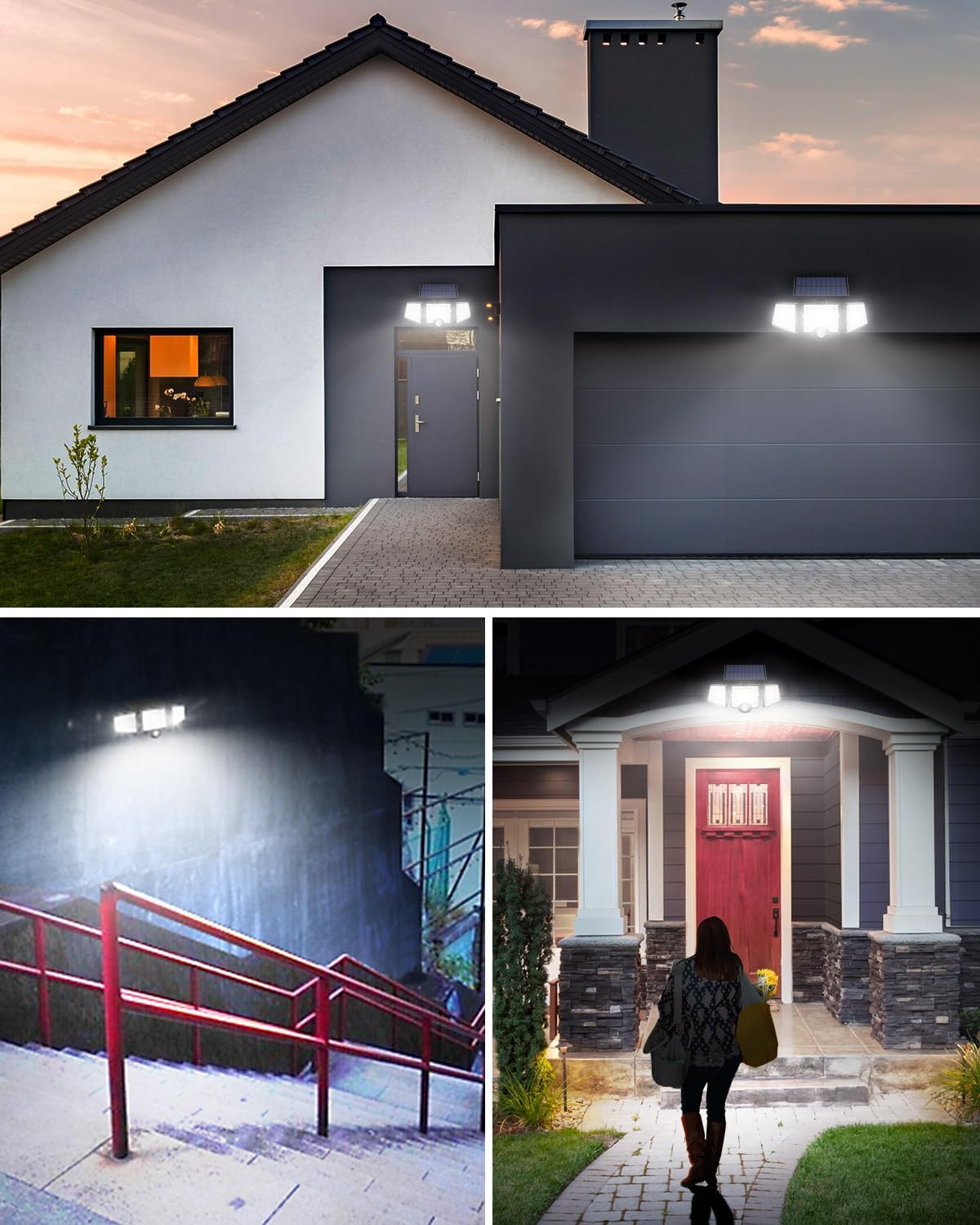 LE Solar Motion Sensor Flood Lights Outdoor - 1000LM