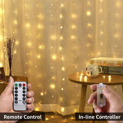 Lepro Warm White Dimmable Curtain Lights 9.8*9.8ft