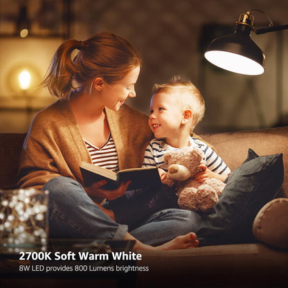 Lepro A19 Vintage LED Filament Bulbs, Dimmable, E26 Base, 8W (60W Equivalent), 800 Lumens, 2700K Warm White, Clear Glass