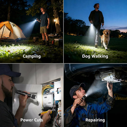 Lepro LED Mini Flashlight High Lumens with Clip, Waterproof, Energy Saving, Portable for Outdoor, Emergency, AA Batteries Included, Tactical & Camping Accessories