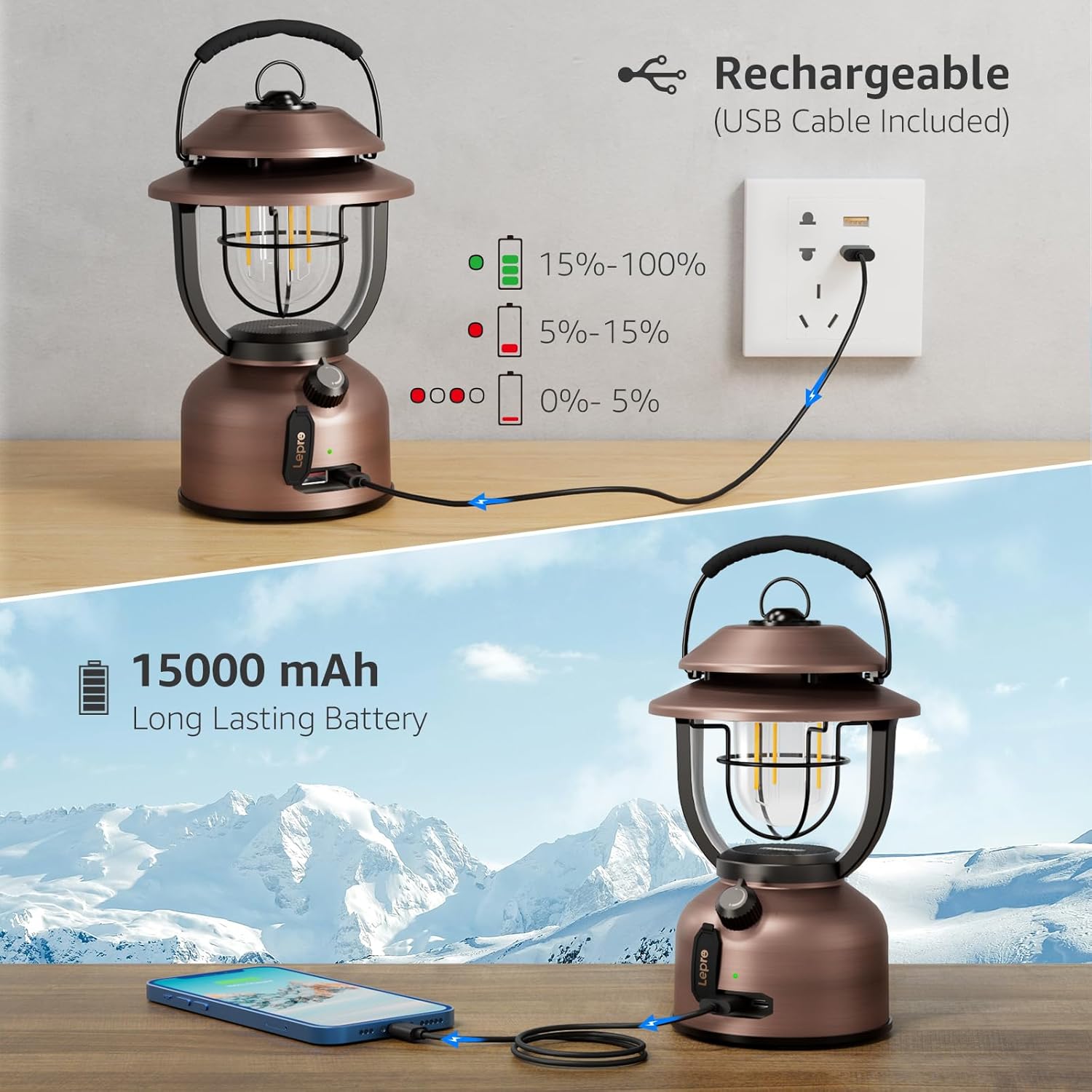 Lepro Retro LED Camping Lantern