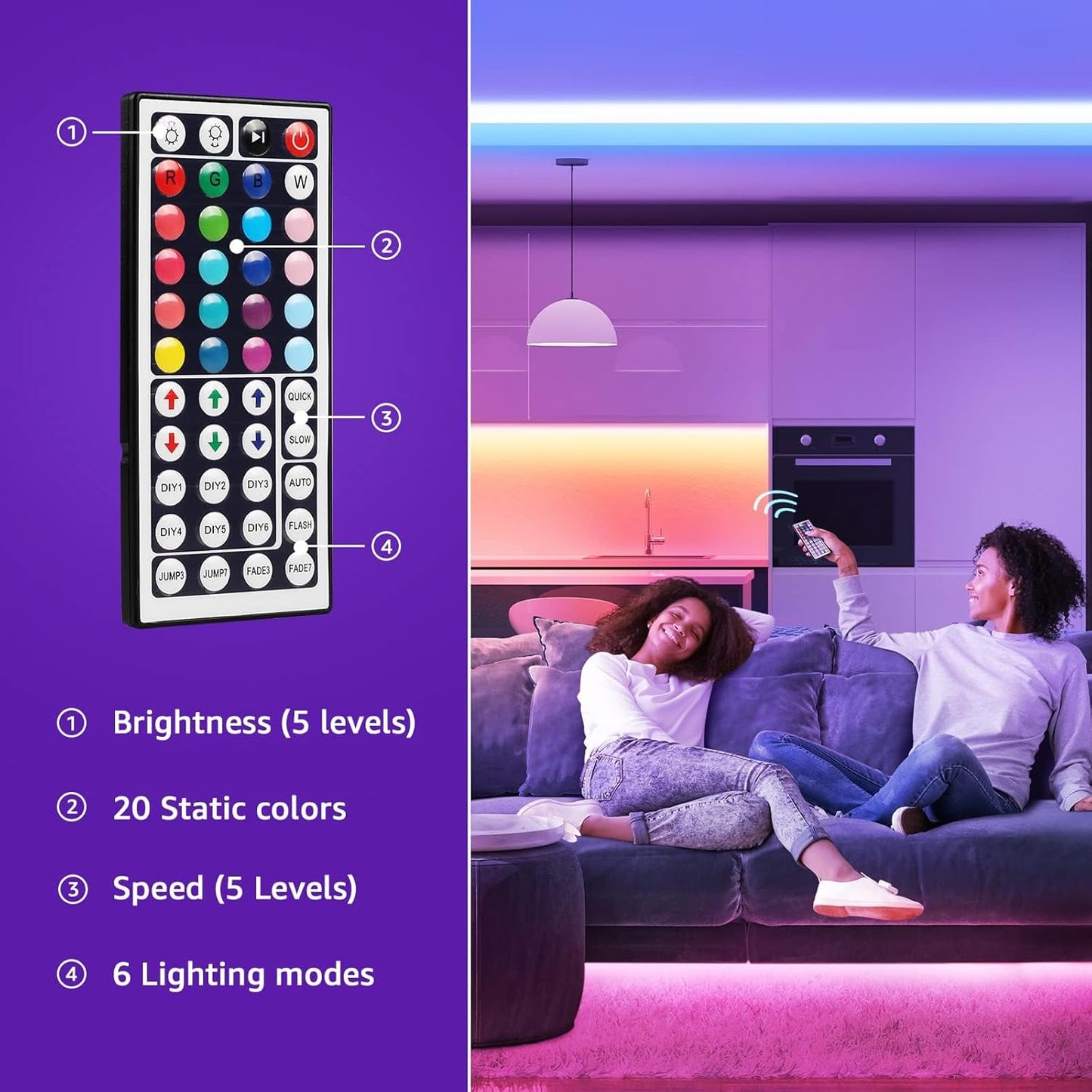Lepro Flexible RGB LED Strip Lights (32.8ft)
