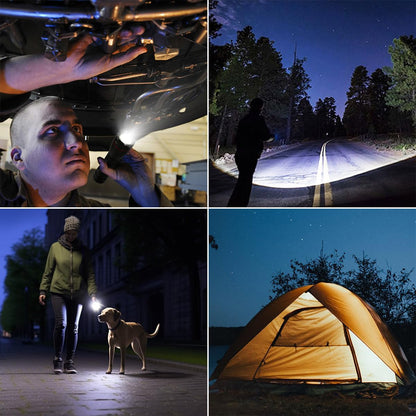 Lepro Portable LED Flashlight (Black, High Lumens, Waterproof, AAA Batteries Included)