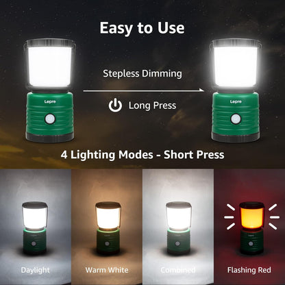 Lepro Battery Powered Camping Lantern (1500LM, Waterproof)