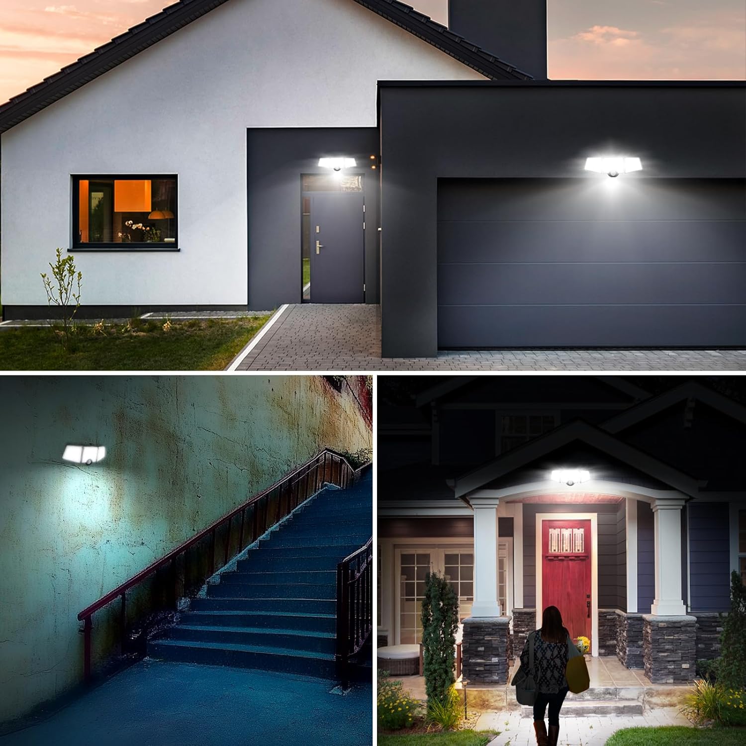 Lepro Solar Motion Sensor Flood Lights with Separate Solar Panel - 1000LM