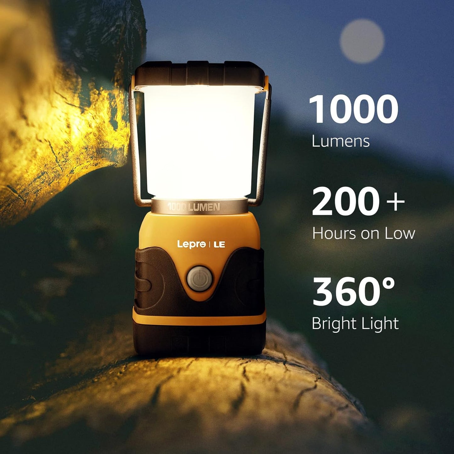 Lepro Battery Powered LED Camping Lantern (Waterproof, 1000LM, 4 Lighting Modes)