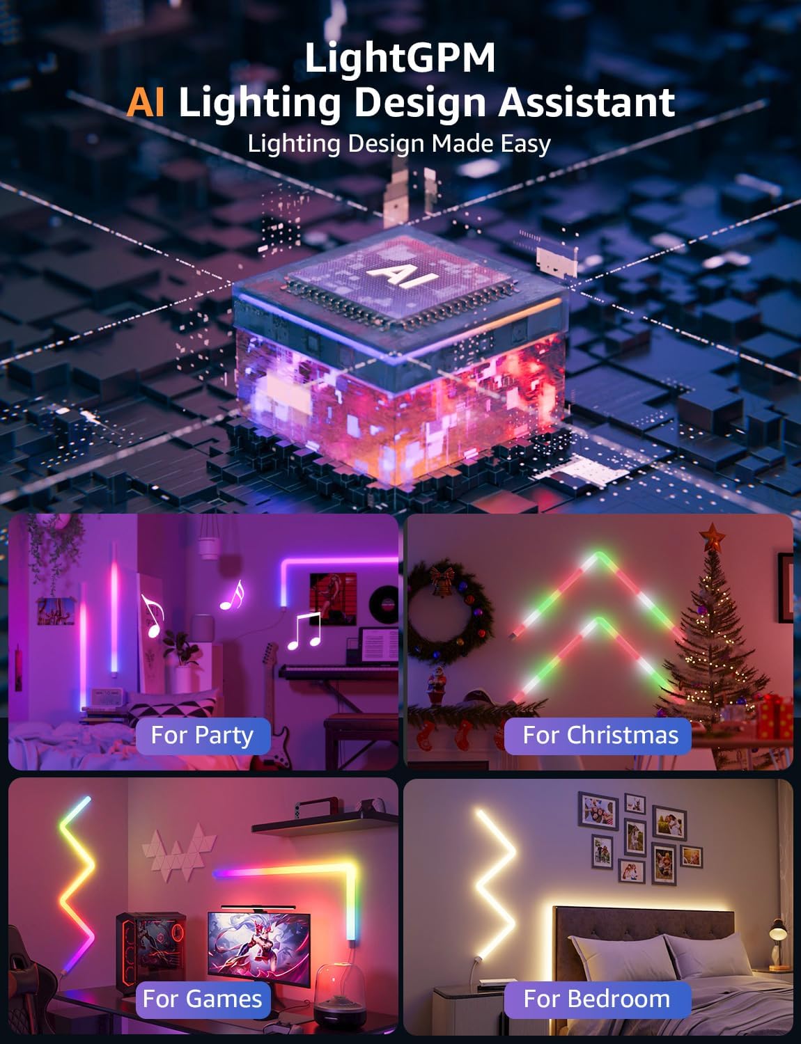 Lepro WL1 AI Smart RGB Wall Lights | Dynamic Wall Glow with AI