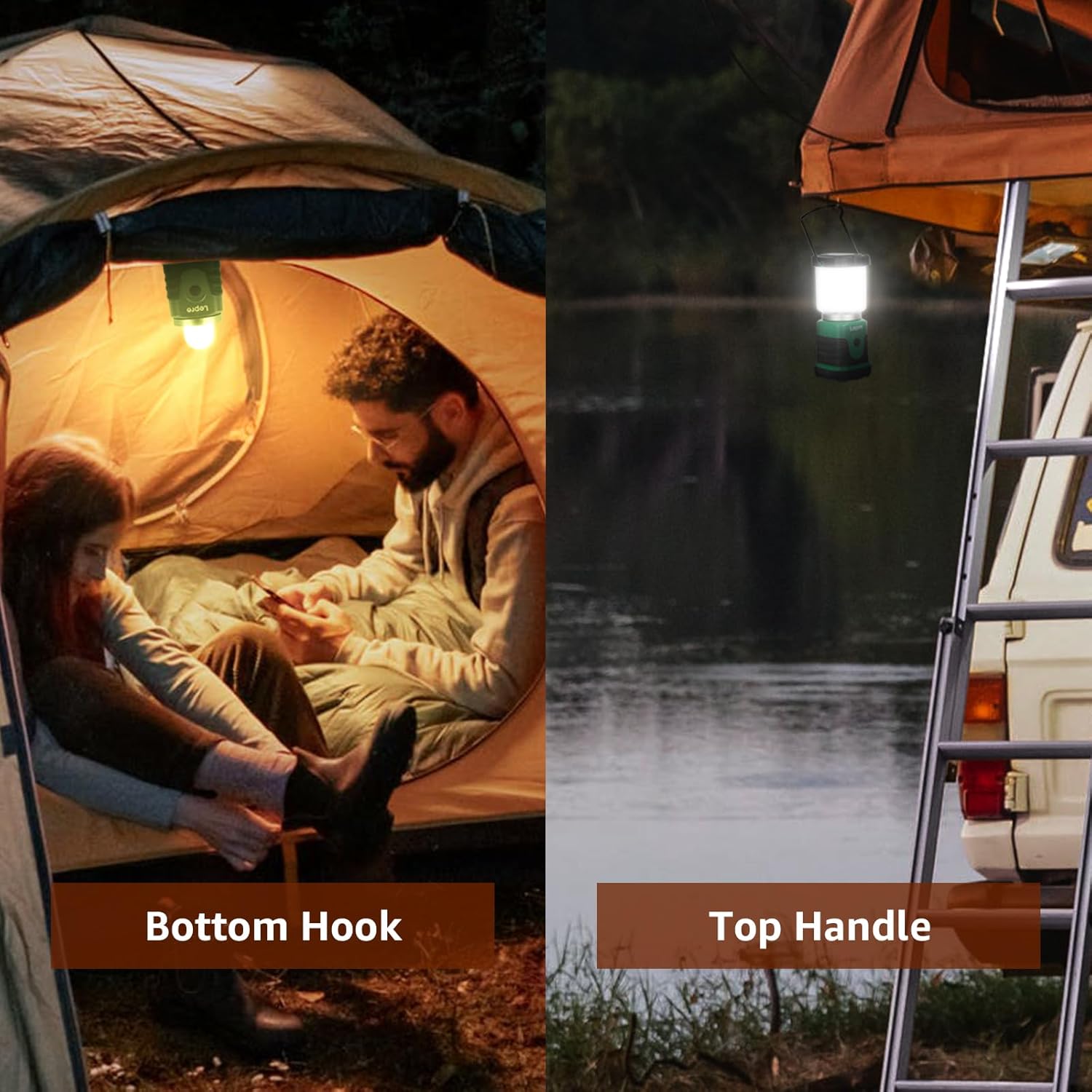 Lepro Portable LED Camping Lantern (350 lm, AA Battery Powered)
