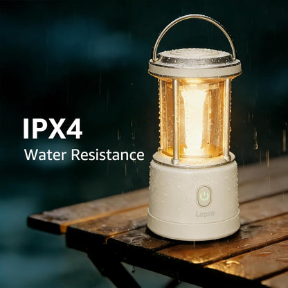 Lepro 2000LM LED Camping Lantern Rechargeable, Waterproof Tent Light with 5 Light Modes, Camping Essentials, Portable Lantern Flashlight for Camping, Emergency Light, Power Outage, USB Cable Included