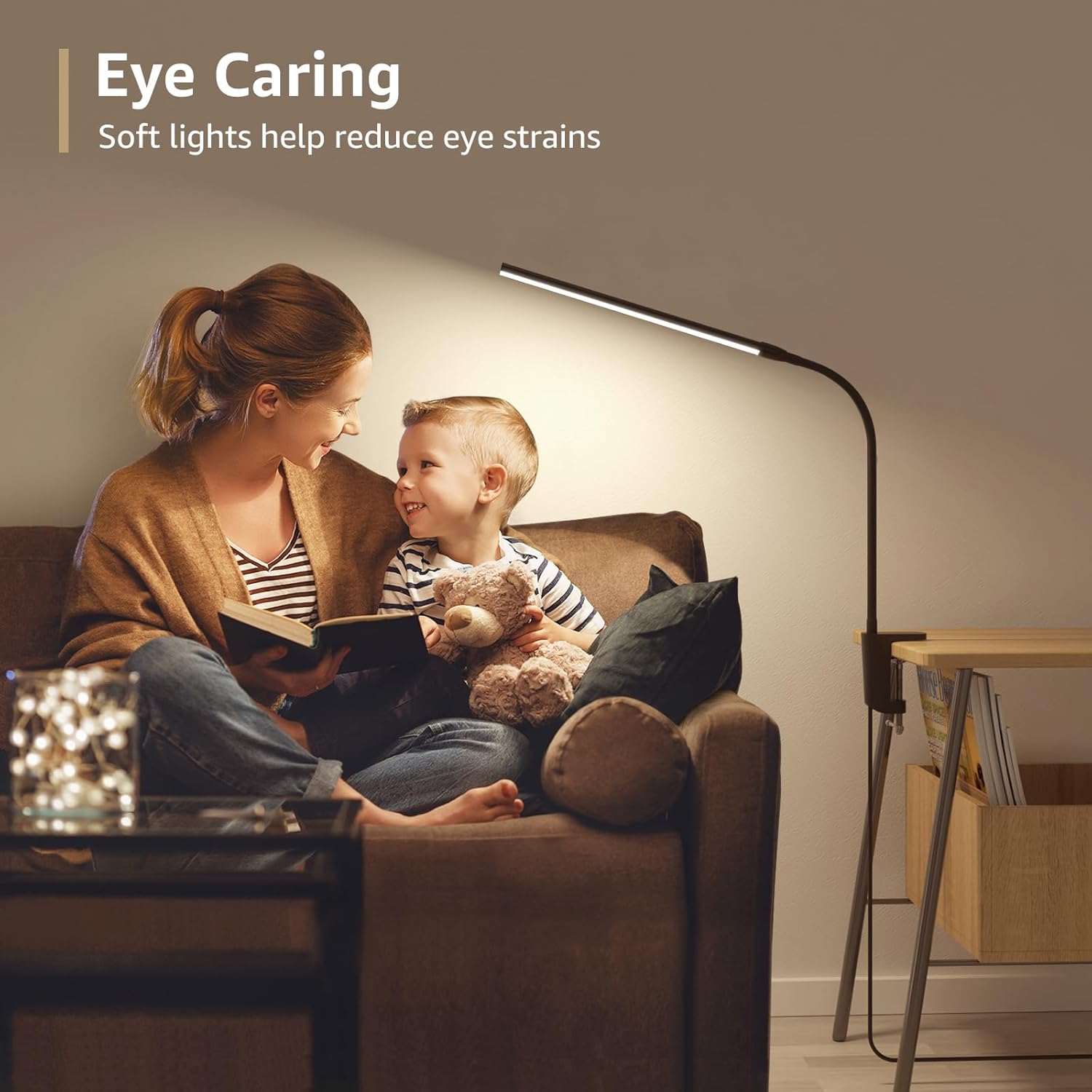 Lepro Clamp Desk Lamp (Dimmable, White/Black, Eye-Caring Reading Light)