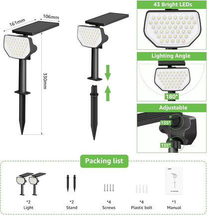 Lepro Solar Decorative Spot Lights, Cool White Modern Accent Lights for Garden & Landscape