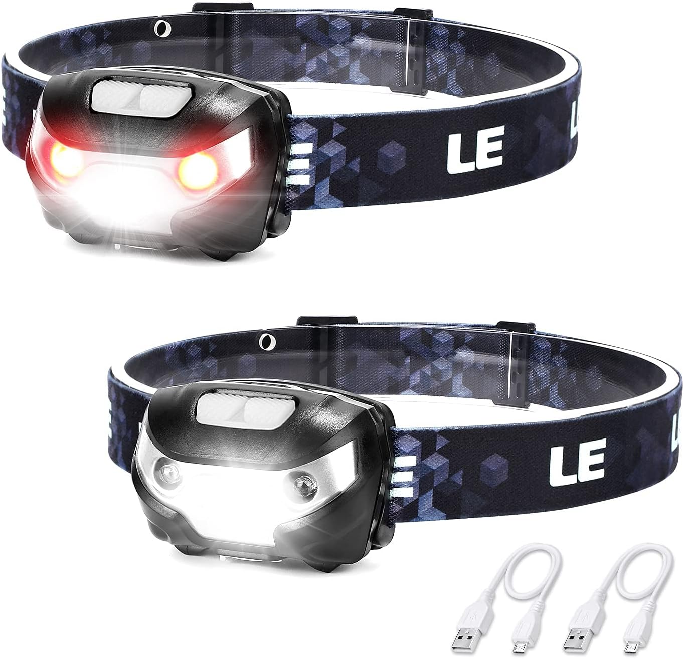 Lepro LED Headlamp Rechargeable 2-Pack