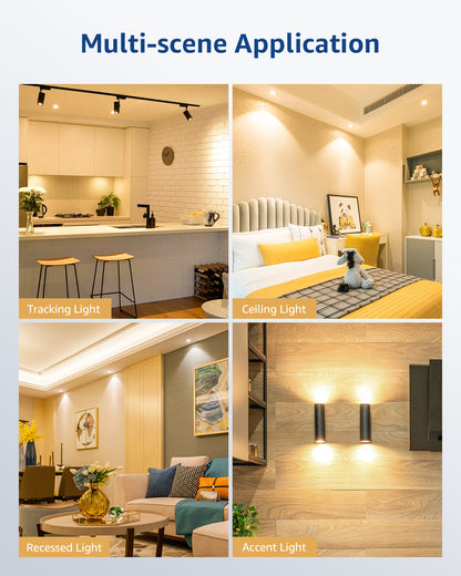 Lepro GU10 LED Light Bulbs, Non-Dimmable, 4W (35W Equivalent), 2700K Warm White, 100° Flood Beam