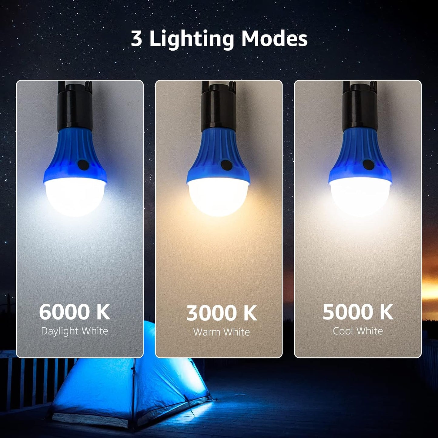 Lepro Camping Light Bulbs with Clip Hook (4 Pack)