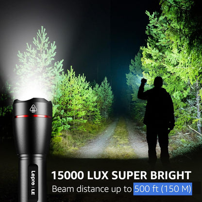 Lepro 1000LM Rechargeable Tactical Flashlight | High Power Zoomable LED Torch with USB Cable