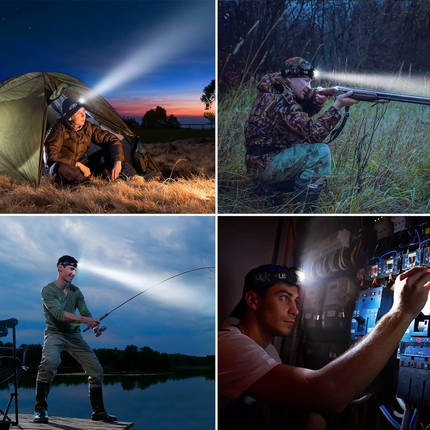 Lepro LED Headlamp Rechargeable 2-Pack