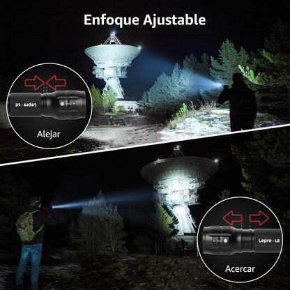 Lepro 2-Packs LED Flash Light LE1000 High Lumens, Mini Multifunction Tactical Flashlight , Zoomable, Waterproof, Adjustable Brightness, for Camping, Outdoor and Emergency Use (AAA Batteries Included)
