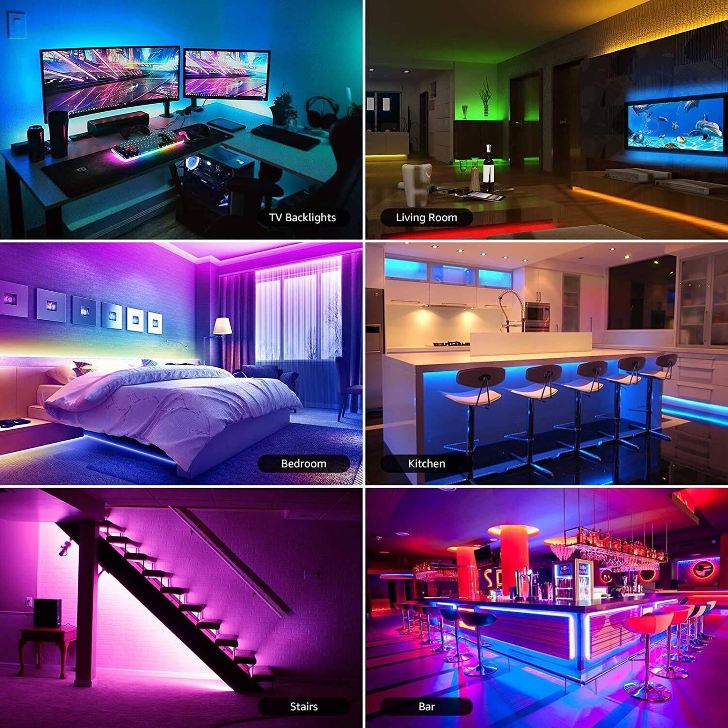 Lepro 32.8ft Music Sync RGB LED Strip Lights